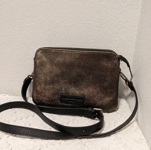 Liebeskind leather crossbody bag in black gold